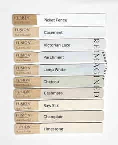 the names of different types of labels on a white surface