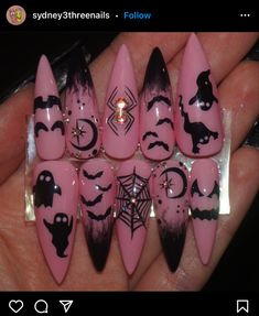 Cosmo Nails, Bat Nails, Holloween Nails, Halloween Acrylic Nails, Punk Nails, Gothic Nails, Plaid Nails, Goth Nails, Simple Acrylic Nails