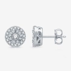 Diamond Clarity: I1Earring Back: FrictionSetting: ProngShape: RoundStone Cut: RoundDiamond Color: H-IMetal Color: WhiteEarring Length: 8mmEarring Width: 8mmRounded Carat Weight: 1/4 Ct. T.w.Metal: Sterling SilverCare: Wipe CleanStone Type: 34 Genuine DiamondAuthenticity: Lab Grown DiamondBirthstone: April BirthstoneEarrings Style: Stud Earrings, Halo EarringsCountry of Origin: Imported Round Stud Earrings, Earrings Stud, Diamond Clarity, White Diamond, Lab Grown, Halo, Lab, Stud Earrings, Sterling Silver