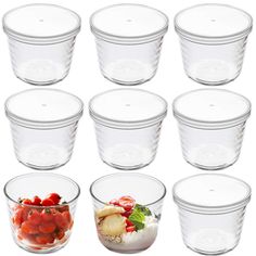 PRICES MAY VARY. Yarlung value set of 9 Small glass bowls with plastic lids, 6.8oz, Small size 2.6 inch height by 3 inch diameter. Our Small pudding cups are the perfect size to keep snack items organized, keep leftovers looking fresh and tasting delicious. The durable tempered cereal bowls with BPA free secure-fit plastic lid is top-rack dishwasher, freezer, microwave and preheated oven safe Clear glass salad cups are non-porous, so it won't absorb food odors, food flavors or food stains, to he Healthy Office Snacks, Healthy Office, Dessert Snacks, Cereal Dessert, Pudding Cups, Soup Bowl Set, Food Stains, Plastic Lids, Fruit Dishes