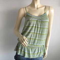 Nwt Aqua Stretchy Striped Peplum Tunic Tank Top. Aqua Blue And Lime Green. Size Large Made In Usa * Please Do Not Use My Photos Without Permission Striped Summer Cami Top, Striped Cami Top For Summer, Striped Cami Tops For Spring, Green Cami Top For Day Out, Green Ruffled Cami Top, Casual Green Ruffled Tank Top, Peplum Tank Top, Tunic Tank Tops, Aqua Green