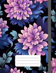 the back side of a phone case with flowers on it