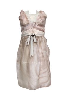 Current Boutique-BCBG Max Azria - Blush Strapless Layered Bust Cocktail Dress Sz 4 Summer Strapless Bridesmaid Dress With Fitted Bodice, Summer Silk Strapless Formal Dress, Summer Silk Strapless Dress For Formal Occasions, Silk Strapless Dress For Summer Formal, Summer Formal Silk Strapless Dress, Silk Strapless Dress For Summer Night Out, Elegant Pink Strapless Dress For Summer, Elegant Strapless Dress For Bridesmaids In Summer, Blush Mini Dress For Summer Evening