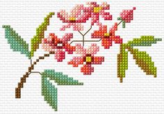 a cross stitch pattern with flowers on it