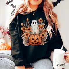 Celebrate a spooky Halloween with our cute retro fall sweatshirts and pumpkin shirts! Perfect for women and teachers, these trendy Halloween shirts are ideal for autumn. Embrace the season with our vintage Fall ghost Halloween shirts, designed for style and comfort. The perfect cute fall shirts for her, y'all! FOR A RELAXED FIT, CHOOSE YOUR GO-TO SIZE. TO ACHIEVE AN OVERSIZED, LOOSE FIT, WE RECOMMEND GOING UP AT LEAST 1-2 SIZES. ABOUT THIS AWESOME HEAVY BLEND CREWNECK SWEATSHIRT ... -These are G Spooky Fashion, Cute Fall Shirts, Fall Shirts For Women, Autumn Shirts, Pumpkin Patch Photoshoot, Fall Ghost, October Outfits, Pumpkin Outfit, Spooky Fall