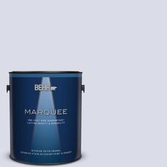 a blue paint can with the words marquee on it's bottom half