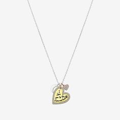 Included: 1 Necklace(s)Features: In A Gift BoxJewelry Closure: Lobster ClaspLink Construction: SemisolidShape: Moon, HeartStone Cut: RoundStone Millimeter Measurement: 1 Mm WidthMetal Color: Tri ToneChain Length: 16 InchChain Width: 1 MillimetersExtender Length: 2 InchPendant Length: 18.3mmPendant Width: 16.8mmChain Construction: CableStone Type: 55 Cubic ZirconiaMetal: Pure Silver Over BrassNecklace Type: Pendant NecklacesCountry of Origin: Imported Heart Shaped Charm Necklace For Best Friend, Heart-shaped Charms Jewelry For Best Friend Gift, Yellow Heart-shaped Jewelry For Mother's Day, Yellow Necklace With Heart Charm For Gift, White Heart Necklace For Best Friend, Silver Necklace With Hallmark For Best Friend Gift, Heart Moon, Moon Pendant Necklace, Moon Pendant