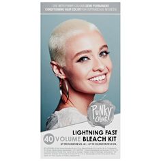 PRICES MAY VARY. All-In-One Bleaching Kit: Achieve vibrant Punky Colour results by pre-lightening dark hair with this all-in-one kit. Includes (1) pair of gloves, (1) professional tint brush, (1) 40 Vol Cream Peroxide 118mL, (1) Bleach Powder 28 g, and (1) Intrabond Serum Additive 9ml, (1) Intrabond Hair repairing Complex Hair Mask 50 ml, and instructions. Maximum Hair Lightening Action: Features the Lightest & Brightest bleach formula activated with 40 volume developer for fast lightening actio Best At Home Bleach For Hair, How To Care For Bleached Hair, How To Bleach Pixie Haircut, Bleach Blonde Pixie, Hair Bleaching Tools, Diy Bleach Hair, Lightening Dark Hair, Punky Color, Marvel Coloring