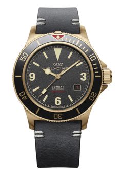 GL224 Swiss automatic movement. Bronze CuSn8 with unidirectional turning bezel with aluminium ring colored, Super-Luminova® Light Old Brown green emission dot at noon Glycine Watch, Watch Collection, Breitling Watch, Submarine, Rolex Watches, Omega Watch, Hugo Boss, Rolex