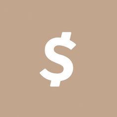 a white dollar sign on a beige background