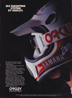 an advertisement for a motorcycle helmet with the words yamaha on it