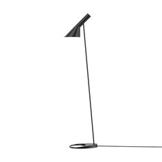 a black floor lamp on a white background