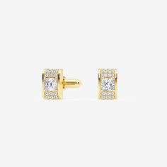 2 3/4 ctw Cushion Lab Grown Diamond with Waterfall Pave Cufflinks 14K Yellow Gold FG, VS2+ Pearl And Diamond Earrings, Cushion Diamond, Diamond Chain, Pearl Diamond, Rose Gold Diamonds, 2 Carat, Chain Bracelet, Lab Grown, Colored Diamonds