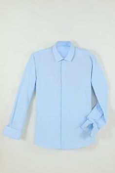 Fabric: Polyester Care: Dry clean only Package Contents: 1*Shirt Occasion: Suitable for prom, homecoming, weddings, party, graduation ceremony, stage performance, dating, meeting, banquet, nightclub, festival and Christmas etc Light Blue Dress Shirt, Blue Dress Shirt, Long Sleeves Dress, Quince Ideas, Blue Shirt Dress, Graduation Ceremony, Sleeves Dress, Stage Performance, Solid Color Shirt