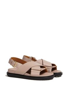 Marni Fussbet Leather Sandals - Farfetch Calf Leather Slingback Sandals With Tang Buckle, Spring Calf Leather Sandals With Tang Buckle, Workwear Sandals With Removable Insole And Single Toe Strap, Elegant Leather Slingback Sandals With Cross Strap, Elegant Leather Cross Strap Slingback Sandals, Leather Footbed Sandals For Spring Workwear, Calf Leather Slingback Sandals With Buckle Closure, Chic Leather Slingback Sandals With Cross Strap, Beige Open Toe Sandals With Tang Buckle