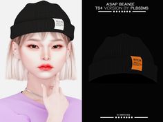 Asap Beanie Female/Male | Patreon Sims 4 Piercings, Cool Beanies, Cc Hats, Cc Beanie, The Sims 4 Download, Sims Four, Sims 4 Mods Clothes