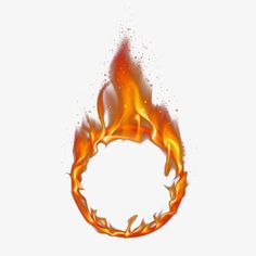 a fire ring is shown with flames coming out of the center and around it, on a white background