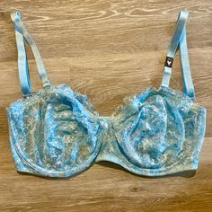 Fully Adjustable You Can Wear It Strapless Halter Cross Cross Or Conventional Blue Party Bra With Underwire, Fitted Lace Bra In Light Blue, Blue Lace Bra With Removable Pads, Blue Fitted Bra Partially Lined, Fitted Partially Lined Blue Bra, Blue Fitted Partially Lined Bra, Fitted Blue Bra With Padded Cups, Fitted Blue Bra With Lined Body, Light Blue Underwire Bra With Padded Cups