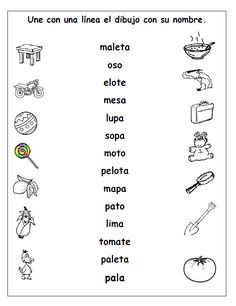 the spanish language worksheet for children with pictures and words to learn in english