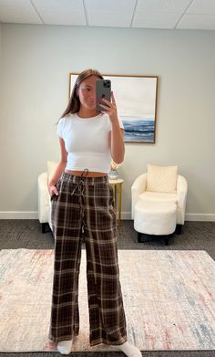 Model is wearing a size Small The perfect pants for Fall & Winter 60% Polyester & 40% Rayon Super soft & cozy Fall Pjs, Cute Pajama Pants, Fall Pajamas, Tie Dye Sets, Plaid Pajama, Plaid Pajama Pants, Matching Pjs, Fall Pants, Seamless Top