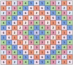 a colorful puzzle board with numbers on it