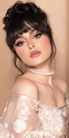 Fancy Hairdos, Medium Long Haircuts, Show Makeup, Celebrity Makeup Looks, Sequin Bodysuit, Hollywood Glam, Beauty And Fashion, Long Hair Cuts, Makeup For Brown Eyes