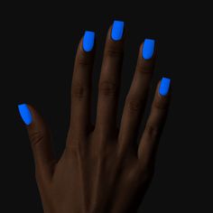 Seas the Day – Nailboo® Vivid Nails, Bright Blue Nails, Neon Nail Colors, Rodeo Nails, Short Oval Nails, Different Color Nails, Dark Nail Polish, Seas The Day, Glow Nails