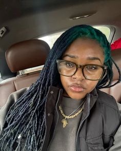 blue ombre locs color loc hairstyles black girl woman Curly Braids, Dyed Hair Inspiration, Pretty Hair Color, Stylish Glasses, Hair Crush, Locs Hairstyles, Loc Styles, Blue Ombre