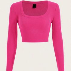 Brand New With Tags Extremely Rare Lux Luxury Luxurious Thick Cropped Sweater Fuchsia Pink Hot Pink Baby Pink Crotchet Cable Knit Cotton Ribbed Long Sleeve Cropped Top Crop Top Cropped Sweater Size Xs X-Small No Tags Perfect For Autumn , Vacation , Back To School , For The Winter / Fall & It Girl Fall & Winter , Holiday Party Parties Or For A Date Night / Night Out Or A Christmas Gift / Birthday Gift / Anniversary Gift Valentine’s Day Gift For Your Wife Girlfriend Fianc Sister Sister-In-Law Aunt Daughter Teenage Girl Mother Mom Grandma Best Friend Cousin Son Teenage Boy Brother Dad Husband Boyfriend Father Hot Pink Shirt, Pink Long Sleeve Shirt, Pink Crop Top, Crop Top Outfits, Cropped Tops, Long Crop Top, Pink Outfits, Knitted Tshirt, Y2k Fashion