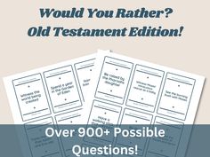 the old testament book is shown with text over it that says, would you rather know what to do?