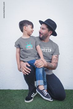 Cute daddy and son outfit Monster shirt gift for dad and boy #daddyandme #fatherson #monstershirt Father Daughter Shirts, Dad And Son Shirts, Father Son Matching Shirts, Camp Shirts, Father And Baby, Daughters Shirt, Family Shirts Matching, Dad Son, Matching Tees