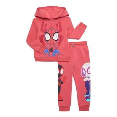 From everyday adventures to cozy times at home, dress him in playful comfort with this Spidey & Amazing Friends Graphic Hoodie and Joggers Set. Super cute, and soft as can be, this two-piece set is exactly what your little Spidey fan needs in his collection. Wear it together for a sweet, matched set or he can mix and match with all his casual favorites to create even more outfits. Size: 2T.  Color: Red.  Gender: male.  Age Group: toddler. Winter Cartoon Print Sets For Playtime, Winter Cartoon Print Playtime Sets, Playful Winter Sets For Playtime, Playful Winter Playtime Sets, Winter Cotton Sets With Character Print, Red Character Print Loungewear Sets, Playful Winter Playwear Sets, Winter Character Print Long Sleeve Sets, Playful Hooded Sets For Playtime