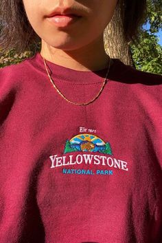 National Park Sweatshirt, Vintage Crewneck, Clothing Details, Cute Sweatshirts, Sweatshirt Vintage, Yellowstone National, Yellowstone National Park, Dream Clothes, College Outfits