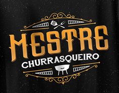 a black shirt with the words mestre, churasquero and grilling utensils on it