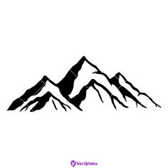 a black and white drawing of mountains