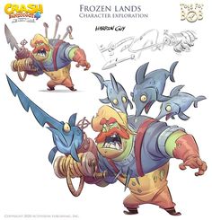 the concept art for frozen lands character creation, with characters in different poses and expressions