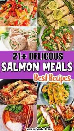 21 delicious salmon meals with text overlay