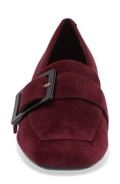 A sleek oversized buckle punctuates the strap of this loafer-style pump that's situated on a cushy insole. Cushioned insole with arch support Leather upper and lining/synthetic sole Made in Italy Loafer Style, Loafers Style, Fabric Gift Bags, Nordstrom Store, Arch Support, Women's Pumps, Gift Bag, Leather Upper, Arch