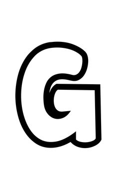 the letter g is black and white