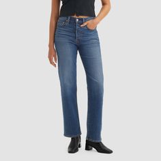 Levi's® highest high rise yet. The Ribcage Jean—with its soaring 12-inch rise—has become a hip-slimming, waist-defining, leg-lengthening obsession. This fit will show off your figure and make you feel as amazing as you look. In 1873, Levi's ® invented the blue jean. What started as a piece of clothing for the American worker quickly became an icon of American style around the globe. And every Levi's ® style is crafted with the same high standard of craftsmanship and quality they've always been k Blue Straight Fit Jeans For Fall, Blue Jeans For Fall With Standard Cut Leg, Levi's Full-length Blue Jeans, Levi's Blue Full-length Jeans, Levi's Full Length Blue Jeans, Levi's Blue Flare Jeans, Levi's Blue Jeans For Fall, Levi's Straight Blue Bottoms, Ribcage Jeans