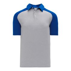 Colors: Heather Grey/Royal Blue Fabrics: Actiflex Features: 3 Button Polo Moisture Wicking Sizing: A1815-922 Blue Polo Shirt With Polo Collar, Blue Polo Shirt For Workwear, Blue Collared Polo Shirt With Button Closure, Blue Polo Collar Top With Buttons, Classic Blue Polo Shirt With Buttons, Blue Polo Collar Top For Golf, Blue Collared Polo Shirt For Golf, Blue Collared Golf Shirt, Fitted Blue Golf Shirt