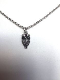 Adorable stainless steel owl pendant on an adjustable 19-22.5" inch chain. Lobster claw attachment. Gunmetal Jewelry With Adjustable Chain For Gift, Gunmetal Necklace With Lobster Clasp As Gift, Adjustable Stainless Steel Charm Necklaces, Nickel-free Stainless Steel Pendant Charm Necklace, Adjustable Gunmetal Stainless Steel Necklace, Gunmetal Metal Necklace For Gift, Adjustable Hypoallergenic Metal Necklaces, Adjustable Stainless Steel Charm Necklaces With Lobster Clasp, Adjustable Stainless Steel Necklace With Lobster Clasp