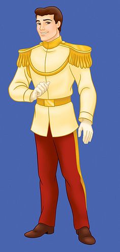 an animated man dressed in a yellow uniform and red pants with his hands on his hips