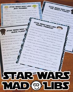 three star wars mad libs with the title