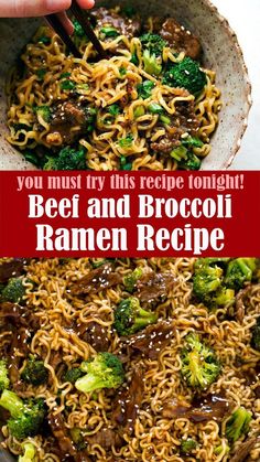 Easy Beef and Broccoli Ramen Beef Ramen Noodle Recipes, Ramen Noodle Recipes Easy, Beef Ramen, Easy Beef And Broccoli, Ramen Recipe, Recipe For Dinner, Ramen Noodle Recipes