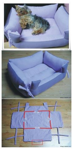 the instructions for how to make a dog bed