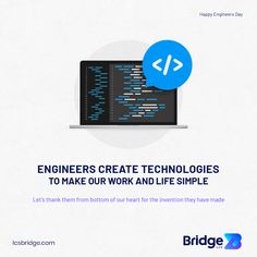a computer screen with the words engineers create technologies to make our work and life simple
