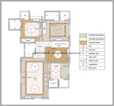 the floor plan for a house with three rooms and two clocks on each side of the room