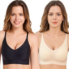 PRICES MAY VARY. Comfortable basic bras: the thin and soft daily bras are very smooth, breathable and light as clouds, feel like wearing nothing at all. Thin Soft Sleep Bra: the seamless leisure bra gives an invisible look under clothing, wireless style conforms to natural shape that offers effortless comfort. Japanese Advanced Hot-melt Adhesive Technology: no sewing wires, professional technology protects skin from any pressure without leaving mark. Removable Padded Daily Bra: our soft and comf True And Co Bras, Second Skin Bra, Casual Bra, Leisure Bra, Measure Bra Size, Bali Bras, Most Comfortable Bra, Body Bra, Sleep Bra