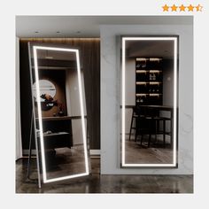 a large mirror sitting in the middle of a room